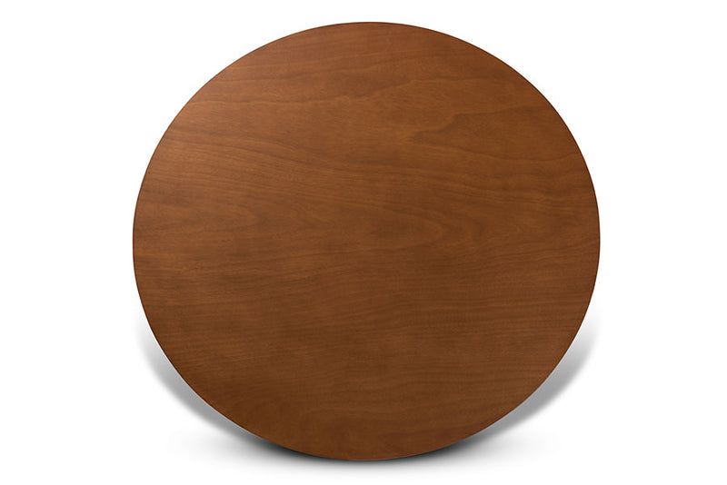 Milena Gray Fabric Upholstered and Walnut Brown 7-Piece Dining Set Baxton