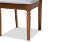 Papua Gray Fabric Upholstered and Walnut Brown 2Pc Dining Chair Set Baxton