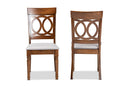 Felisa Gray Fabric Upholstered and Walnut Brown 2Pc Dining Chair Set Baxton