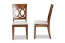 Felisa Gray Fabric Upholstered and Walnut Brown 2Pc Dining Chair Set Baxton