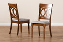 Felisa Gray Fabric Upholstered and Walnut Brown 2Pc Dining Chair Set Baxton