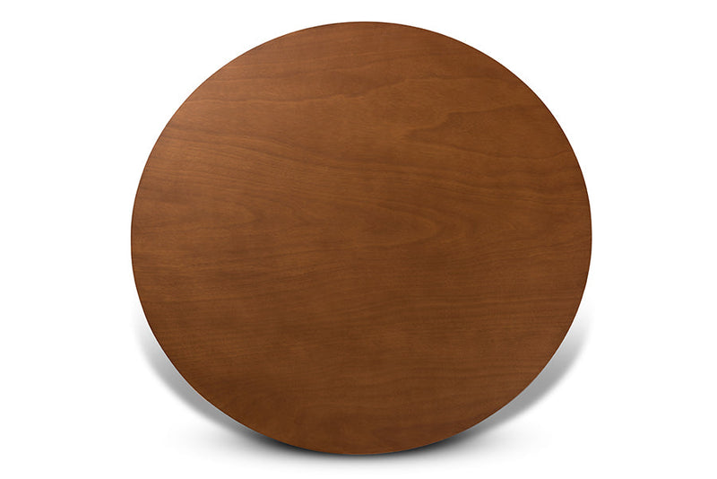 Sabriel Gray Fabric Upholstered and Walnut Brown 7-Piece Dining Set Baxton