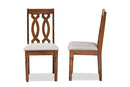 Kaira Gray Fabric Upholstered and Walnut Brown 2Pc Dining Chair Set Baxton