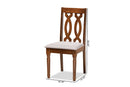 Kaira Gray Fabric Upholstered and Walnut Brown 2Pc Dining Chair Set Baxton