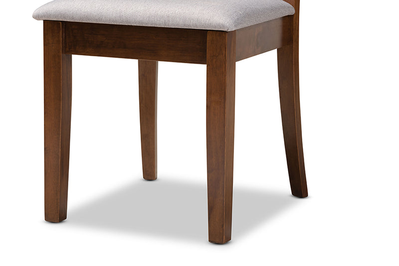 Crossroads Modern and Contemporary Gray Fabric Upholstered and Walnut Brown Finished Wood 7-Piece Dining Set