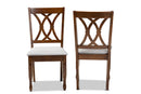 Liza Gray Fabric Upholstered and Walnut Brown 2Pc Dining Chair Set Baxton