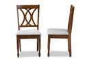 Liza Gray Fabric Upholstered and Walnut Brown 2Pc Dining Chair Set Baxton