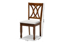 Liza Gray Fabric Upholstered and Walnut Brown 2Pc Dining Chair Set Baxton