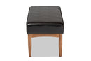 Mabel Dark Brown Faux Leather Upholstered Wood Dining Bench Baxton