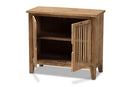 Aiden Rustic Medium Oak Finished 2-Door Wood Spindle Accent Storage Cabinet Baxton