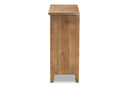 Aiden Rustic Medium Oak Finished 3-Drawer Wood Spindle Storage Cabinet Baxton