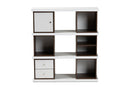 Aria Two-Tone White and Walnut Brown Finished 2-Drawer Bookcase Baxton