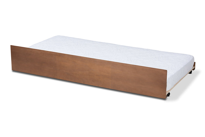 Cambridge Modern and Contemporary Ash Walnut Finished Twin Size Trundle Bed