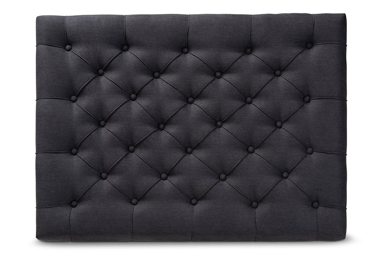 Franklin Charcoal Linen Fabric Upholstered and Greywashed Wood Cocktail Ottoman Baxton