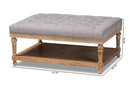Franklin Gray Linen Fabric Upholstered and Greywashed Wood Cocktail Ottoman Baxton