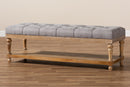 Vida Gray Linen Fabric Upholstered and Greywashed Wood Storage Bench Baxton