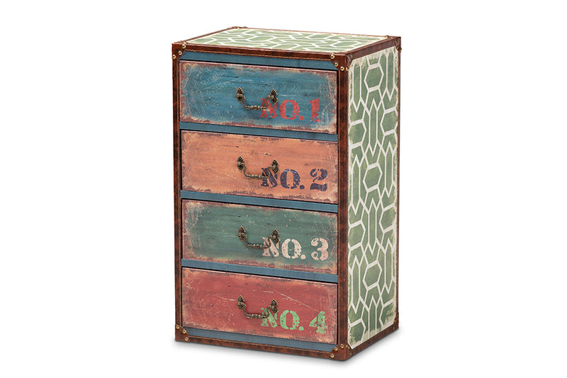 Sigrid Multicolor 4-Drawer Accent Storage Cabinet Baxton