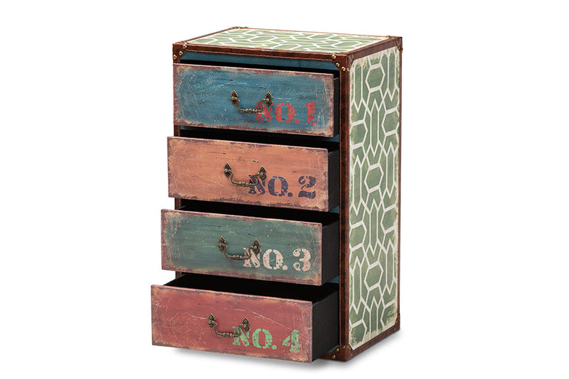 Sigrid Multicolor 4-Drawer Accent Storage Cabinet Baxton