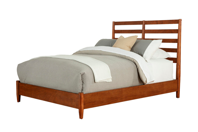 Melbourne Queen Bed, w/Slat Back Headboard, Acorn Alpine