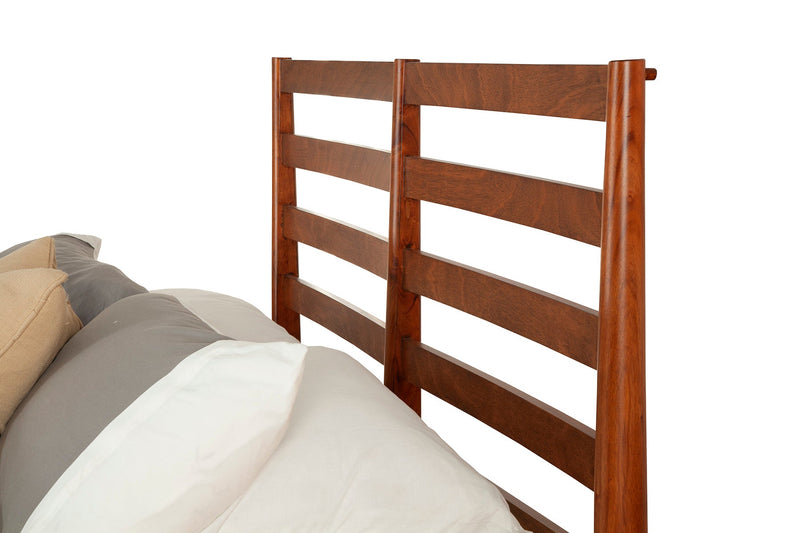Melbourne Queen Bed, w/Slat Back Headboard, Acorn Alpine