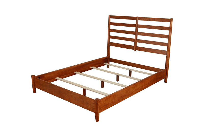 Melbourne Queen Bed, w/Slat Back Headboard, Acorn Alpine