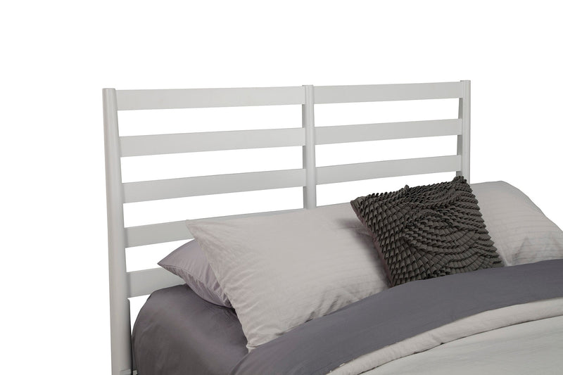 Melbourne Queen Bed, w/ Slat Back Headboard, White Alpine