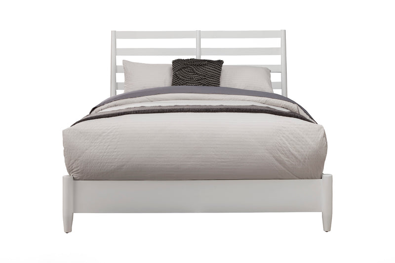 Melbourne California King Bed w/Slat Back Headboard, White