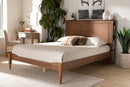 Haviland Rustic Ash Walnut Brown Queen Size Platform Storage Bed w/Shelves Baxton