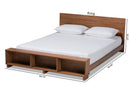 Alleta Ash Walnut Brown King Storage Bed w/Shelves Baxton