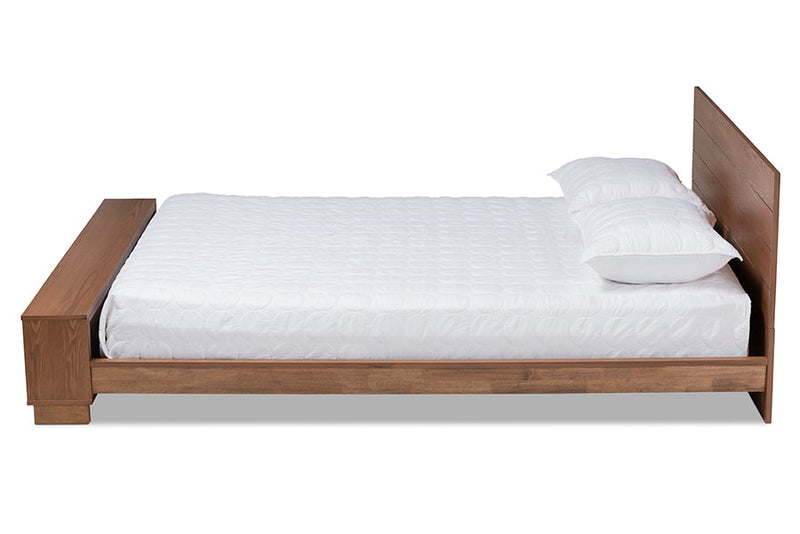 Alleta Ash Walnut Brown Full Storage Bed w/Shelves Baxton