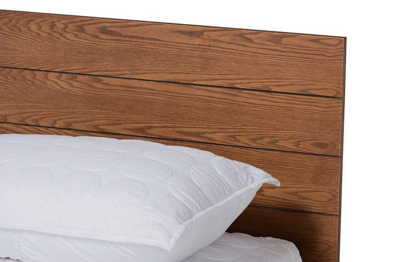 Alleta Ash Walnut Brown King Storage Bed w/Shelves Baxton