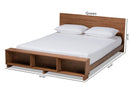 Alleta Ash Walnut Brown King Storage Bed w/Shelves Baxton