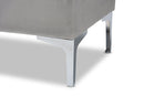 Nicola Gray Velvet Fabric Upholstered Silver Finished Storage Ottoman Baxton