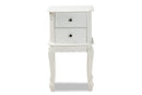 Dericia French White 2-Drawer End Table Baxton