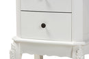 Dericia French White 2-Drawer End Table Baxton