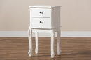 Dericia French White 2-Drawer End Table Baxton