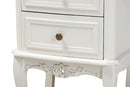 Aveena French White and Cherry Brown 2-Drawer End Table Baxton