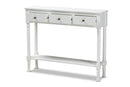 Zala French Farmhouse White 3-Drawer Entryway Console Table Baxton