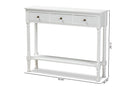 Zala French Farmhouse White 3-Drawer Entryway Console Table Baxton