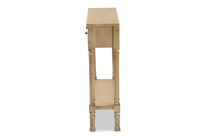 Zala French Farmhouse Oak Brown 3-Drawer Entryway Console Table Baxton