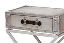 Garan Industrial Silver Metal 1-Drawer End Table Baxton