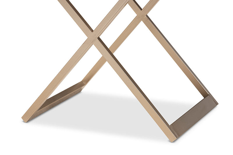 Marelli Black and Powder Coated Brass Effect Metal 1-Drawer End Table Baxton