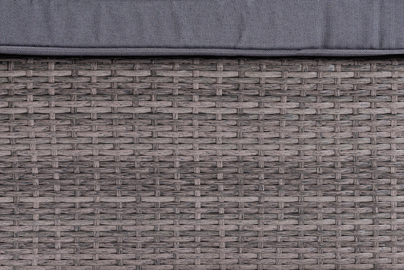 Thelma Gray Polyester Brown Finished 4Pc Woven Rattan Outdoor Patio Set Baxton
