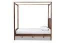 Corsa Walnut Brown Queen Size Platform Canopy Bed Baxton