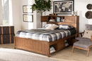 Maisa Walnut Brown Queen Size Platform Storage Bed Baxton