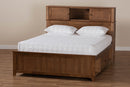Maisa Walnut Brown Queen Size Platform Storage Bed Baxton