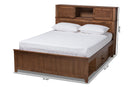 Maisa Walnut Brown Queen Size Platform Storage Bed Baxton