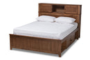 Maisa Walnut Brown Queen Size Platform Storage Bed Baxton