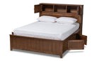 Maisa Walnut Brown Queen Size Platform Storage Bed Baxton