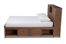 Maisa Walnut Brown Queen Size Platform Storage Bed Baxton